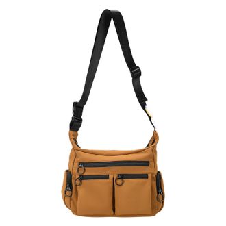 Generic Cymwer Nylon Multi-pocket Shoulder Bags Large Crossbody Bag for Women Men Daily(Orange) (Orange)