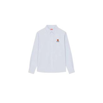 Kenzo Boke Flower Patch Oxford Shirt - Heren - Casual Overhemden - Blauw - XL - Overhemden