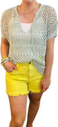 Yest Zamira Knit Sweater In Lime Multi