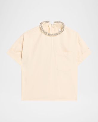 TWP Ex T Crop Top with Crystal Collar