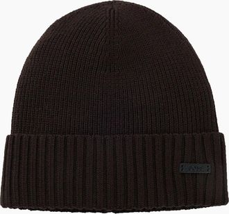 HUGO BOSS Mens Boss Black Fati Beanie Dark Brown - Size: 1 size