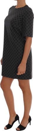 Dolce & Gabbana Womens Gray Polka Dotted Wool Stretch Dress
