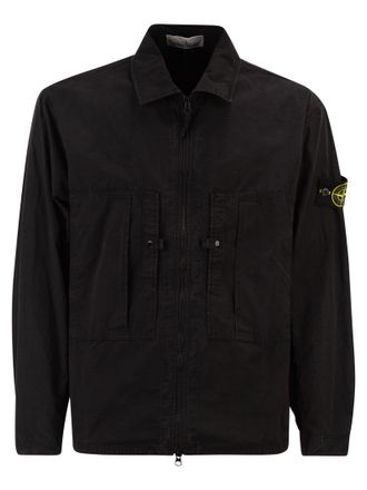 Stone Island Sobrecamisa c&oacute;moda con cremallera y bolsillos de Stone Island