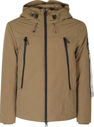 Outhere Technical Nylon Short Jacket with Fixed Hood and Zippered Pockets