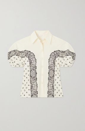 Chlo&eacute; Camicia In Popeline Di Cotone Con Stampa Paisley - Crema