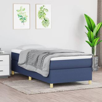 vidaXL Estructura De Cama Sin Colch&oacute;n Tela Azul 100x200 Cm Vidaxl