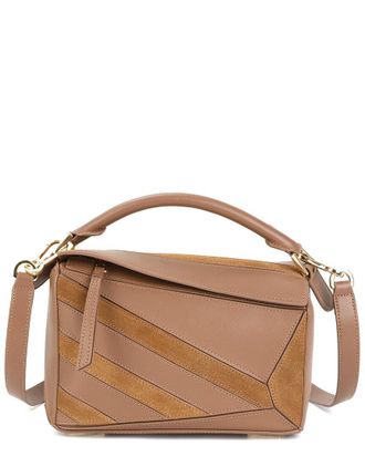 Tiffany & Fred Leather & Suede Geometric Shoulder Bag