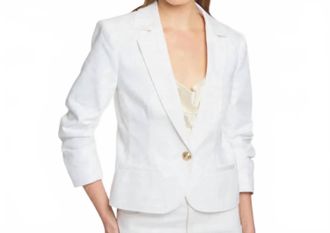 Cinq &agrave; Sept Womens Le Petit Khloe Denim Blazer In White