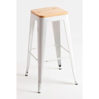 Regalos Miguel Regalos Miguel - Taburetes Altos - Taburete Torix Alto Madera Natural - Blanco