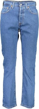 Levi's Blauwe Katoenen 5-Pocket Jeans met Logo - Dames - Regular Fit Jeans - Blauw - W25 L28 - Katoen - Jeans