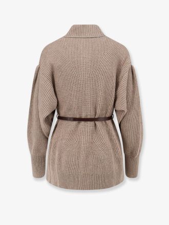 Brunello Cucinelli Womens Cardigan Wool, Cashmere And Silk Beige Sweater