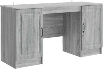 vidaXL Escritorio Gris Sonoma 142,5 X 50 X 75 Cm Madera De Ingenier&iacute;a Vidaxl