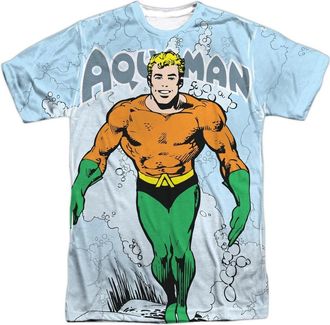Gildan DC Comics Clasic Aquaman Short Sleeve Adult Poly Crew Tee / T-Shirt