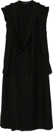 Yohji Yamamoto Cappotto con design a incrocio - Nero