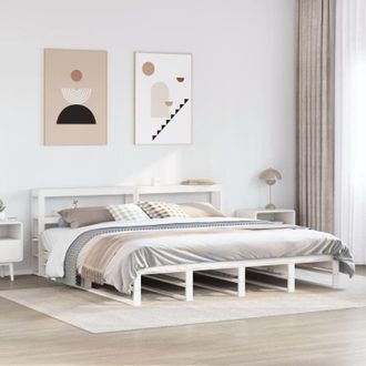 vidaXL Vidaxl - Cama Sin Colch&oacute;n Madera Maciza De Pino Blanca 180x200 Cm