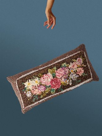 By Walid 19th-Century Needlepoint Wool, Linen and Cotton Cushion (19.5in/50cm)