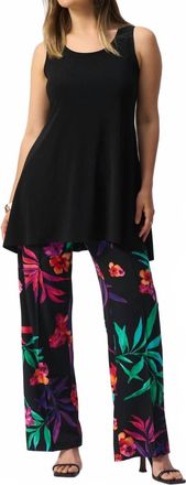 Joseph Ribkoff Silky Knit Sleeveless Flared Tunic Top In Black