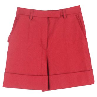 Thom Browne shorts met hoge taille en getailleerde pasvorm in rode wol