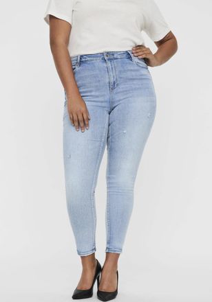 Vero Moda Curve Skinny-fit-Jeans VERO MODA CURVE VMPHIA HR SKINNY J GU3162 CURVE NOOS, Damen, Gr. 54, L&auml;nge 32, blau (light blau denim), Denim/Jeans, Obermaterial: 74
