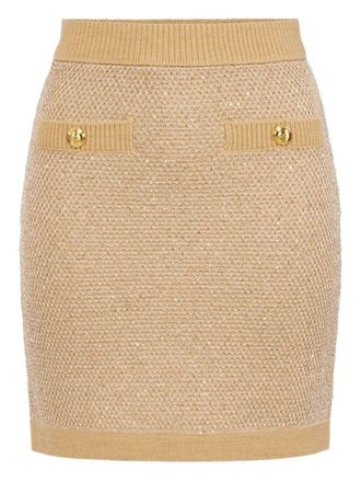 Elisabetta Franchi Knitted Mini Skirt With Sequins