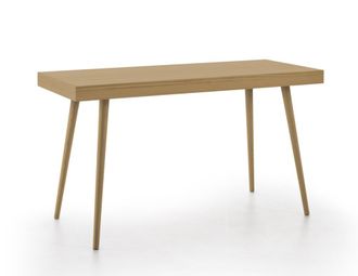 HOGAR 24 Escritorio de madera maciza natural, color encerado