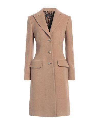 Manteau En Cuir Dolce & Gabbana Brun Foncé - Laine Dorée Et Brune, Taille Femme 8, Occasion Très Bon état