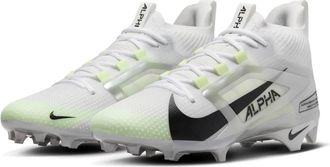 Nike Alpha Menace 4 Elite FD7036-100 Mens White Black Football Cleats NIN940