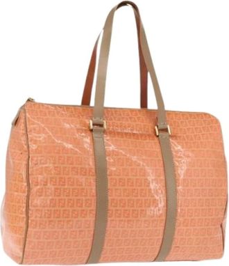 Fendi Pre-owned Weekend Bags, female, Orange, Size: ONE SIZE Pre-owned Canvas Weekend Bag