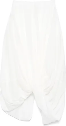 Toteme White Pleated Midi Skirt