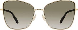 Stuart Weitzman 58mm Gradient Butterfly Sunglasses in Gold Havana at Nordstrom