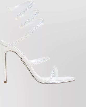 Rene Caovilla leather crystal-embellished snake-strap sandals