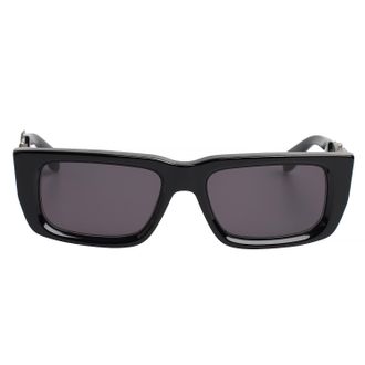 Palm Angels Womens Rectangular Slim Sunglasses with Logo XL PERI040C99PLA0011007 - Black - One Size