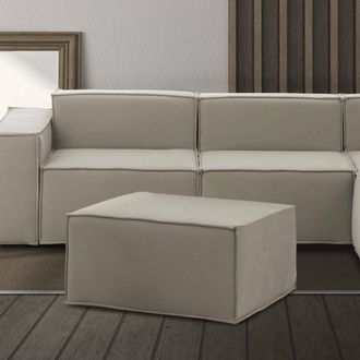 Dmora Dmora - Puff Dagoum&eacute;, Otomana De La Sala De Estar, 100% Made In Italy, Sill&oacute;n Relax En Tela Tapizada, 80x70h43cm, T&oacute;rtola