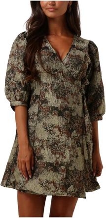 Notre-V Gouden Mini Jurk - Dames - Korte kleedjes - Veelkleurig - L - Kleedjes
