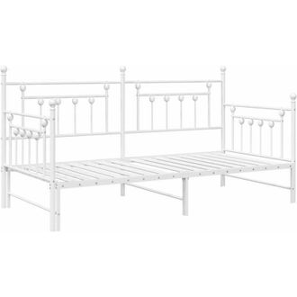 vidaXL Vidaxl - Estructura De Cama De D&iacute;a Con Cabecera Blanco 90 X 200 Cm Acero