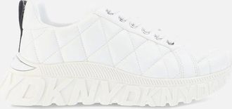 DKNY Womens Lathen Lace Up Trainers - White - Size: 6.5