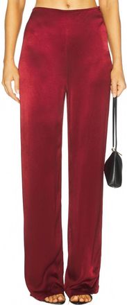 Bardot Devin Wide Leg Trouser Pant In Burgundy