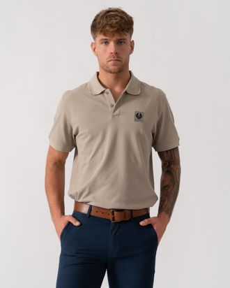 Belstaff Mens Short Sleeve Polo in Sage Green Cotton - Size Medium