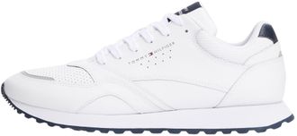 Tommy Hilfiger Mens New EVA Leather Runner Trainers, White (White), 6.5
