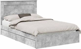 vidaXL Storage Bed Concrete Grey 135 x 190 cm Engineered Wood vidaXL