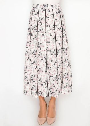 YAL New York Pink Floral Midi Skirt