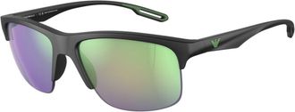 Emporio Armani 4188u Sole Semi-Rimless Black Sunglasses with Gradient Lenses