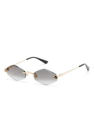 Cartier CT0433S Oval Rimless Sunglasses - Gold