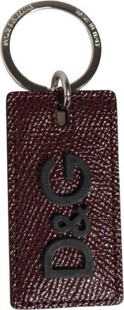 Dolce & Gabbana Donkerbruine leren sleutelhanger metalen ring - Heren - Sleutelhangers & Tashangers - Bruin - ONE Size - Leer - Accessoires