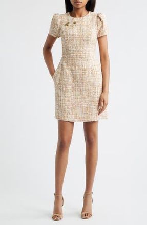 Vince Camuto Pin Detail Boucl&eacute; Dress in Ivory/Gold at Nordstrom Rack, Size 10