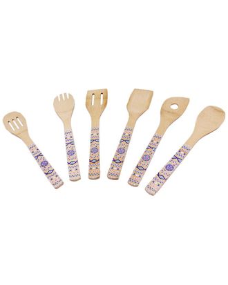 Berghoff Berghoff Patterned Bamboo 6Pc Utensil Set