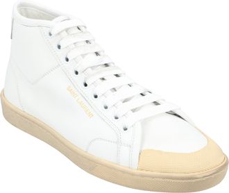 Saint Laurent Womens Court Classic SL-39 Mid Off-White Canvas - Size 36.5 EU/IT