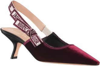 Dior Burgundy Velvet Sling Back Sandals Size 38