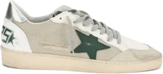 Golden Goose Ballstar Net Upper Leather Star Nylon Tongue Laminated Heel Crack Spur