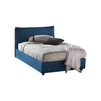 Dmora Talamo Italia - Cama De Plaza Y Media Claudia, Cama Contenedor Con Revestimiento De Tela, 100% Made In Italy, Apertura Frontal, Adecuado Para Colch&oacute;n 